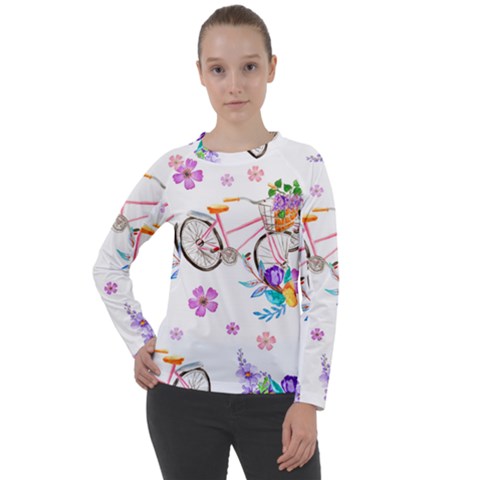 Cycle Ride Women s Long Sleeve Raglan Tee by designsbymallika