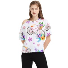 Cycle Ride One Shoulder Cut Out Tee by designsbymallika