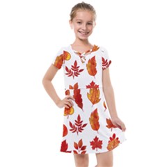 Autumn Pattern Kids  Cross Web Dress by designsbymallika