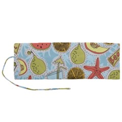 Tropical Pattern Roll Up Canvas Pencil Holder (m) by GretaBerlin