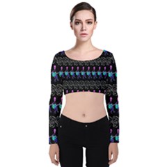 Halloween Velvet Long Sleeve Crop Top by Sparkle