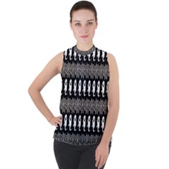 Halloween Mock Neck Chiffon Sleeveless Top by Sparkle