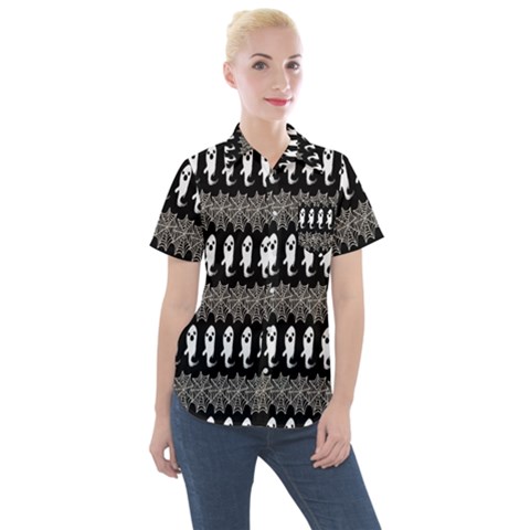 Halloween Women s Short Sleeve Pocket Shirt by Sparkle