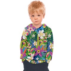 Colorful Floral Pattern Kids  Overhead Hoodie