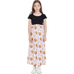 Orange Pink Tree Pattern Kids  Skirt by designsbymallika