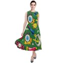 Cartoon Pattern Round Neck Boho Dress View1