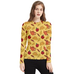 Apple Pie Pattern Women s Long Sleeve Rash Guard by designsbymallika