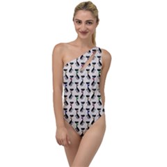 Lady Cat Pattern, Cute Cats Theme, Feline Design To One Side Swimsuit by Casemiro