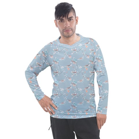 Birds And Flowers Men s Pique Long Sleeve Tee by CuteKingdom