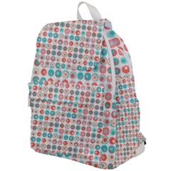 Aqua Coral Circles Top Flap Backpack