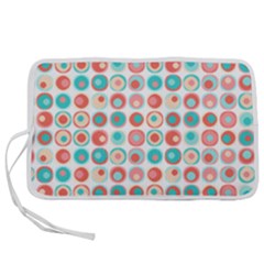 Aqua Coral Circles Pen Storage Case (m)