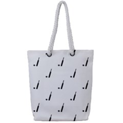 Black And White Cricket Sport Motif Print Pattern Full Print Rope Handle Tote (small) by dflcprintsclothing