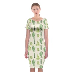 Cactus Pattern Classic Short Sleeve Midi Dress by goljakoff