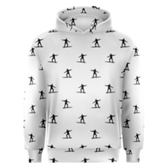 Black And White Surfing Motif Graphic Print Pattern Men s Overhead Hoodie by dflcprintsclothing