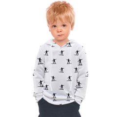 Black And White Surfing Motif Graphic Print Pattern Kids  Overhead Hoodie by dflcprintsclothing