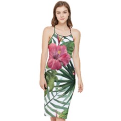 Monstera Flowers Bodycon Cross Back Summer Dress by goljakoff