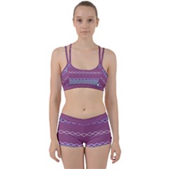 Purple Blue And White Aztec Perfect Fit Gym Set by FloraaplusDesign