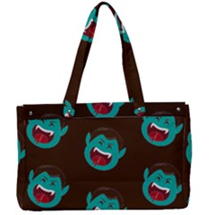 Frankenstein Halloween Seamless Repeat Pattern  Canvas Work Bag by KentuckyClothing