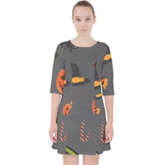 Halloween Themed Seamless Repeat Pattern Pocket Dress by KentuckyClothing