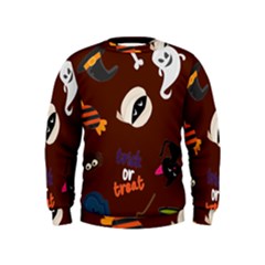 Halloween Seamless Repeat Pattern Kids  Sweatshirt by KentuckyClothing