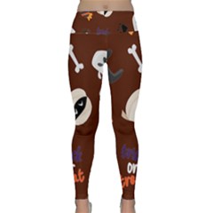 Halloween Seamless Repeat Pattern Lightweight Velour Classic Yoga Leggings by KentuckyClothing