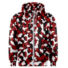 Camouflage Rouge/blanc Men s Zipper Hoodie by kcreatif