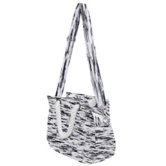 Texture Noir/gris Rope Handles Shoulder Strap Bag by kcreatif