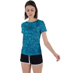 Aqua Folio Back Circle Cutout Sports Tee by GiancarloCesari