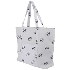 American Football Ball Motif Print Pattern Zip Up Canvas Bag by dflcprintsclothing