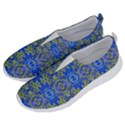 Gold And Blue Fancy Ornate Pattern No Lace Lightweight Shoes View2