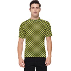 Cute Yellow Tartan Pattern, Classic Buffalo Plaid Theme Men s Short Sleeve Rash Guard by Casemiro