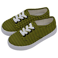 Cute Yellow Tartan Pattern, Classic Buffalo Plaid Theme Kids  Classic Low Top Sneakers by Casemiro