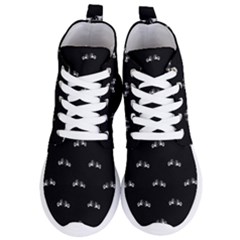 Black And White Boxing Motif Pattern Women s Lightweight High Top Sneakers by dflcprintsclothing