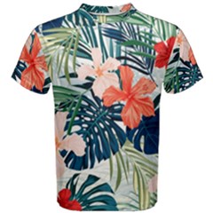 Tropical Flowers Men s Cotton Tee by goljakoff