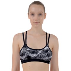 Tropical Leafs Pattern, Black And White Jungle Theme Line Them Up Sports Bra by Casemiro