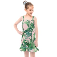 Green Leaves On Pink Kids  Overall Dress by goljakoff