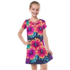 Neon Flowers Kids  Cross Web Dress by goljakoff