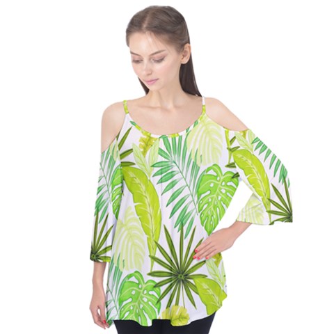 Amazon Forest Natural Green Yellow Leaf Flutter Tees by redcarpettees