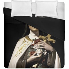 Virgin Mary Sculpture Dark Scene Duvet Cover Double Side (king Size) by dflcprintsclothing