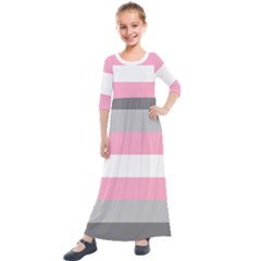 Demigirl Pride Flag Lgbtq Kids  Quarter Sleeve Maxi Dress by lgbtnation