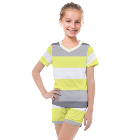 Deminonbinary Pride Flag Lgbtq Kids  Mesh Tee And Shorts Set by lgbtnation