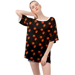 Kawaii Pumpkin Black Oversized Chiffon Top by vintage2030