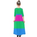 Polysexual Pride Flag LGBTQ Kids  Quarter Sleeve Maxi Dress View2