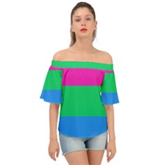 Polysexual Pride Flag Lgbtq Off Shoulder Short Sleeve Top by lgbtnation