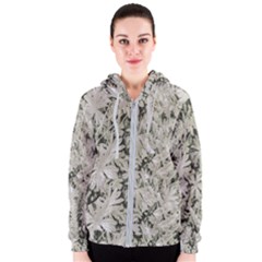 Pale Tropical Floral Print Pattern Women s Zipper Hoodie by dflcprintsclothing