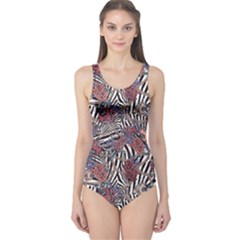 Zebra Chain Pattern One Piece Swimsuit by designsbymallika