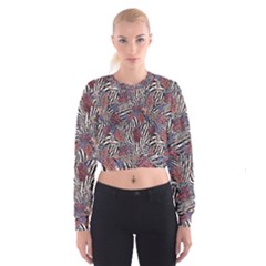 Zebra Chain Pattern Cropped Sweatshirt by designsbymallika