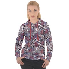 Zebra Chain Pattern Women s Overhead Hoodie by designsbymallika