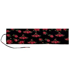 Red Roses Roll Up Canvas Pencil Holder (l) by designsbymallika