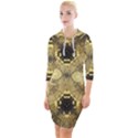 Black and gold Quarter Sleeve Hood Bodycon Dress View1